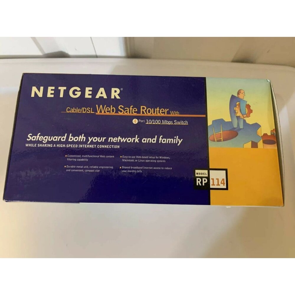 Netgear RP114 Web Safe Cable DSL Router 100 Mbps 4-Port 10/100 Switch Open Box - Picture 6 of 11